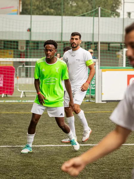 Jogadores posicionados durante o jogo no Nacional de Futebol de Rua de Viseu 2026.